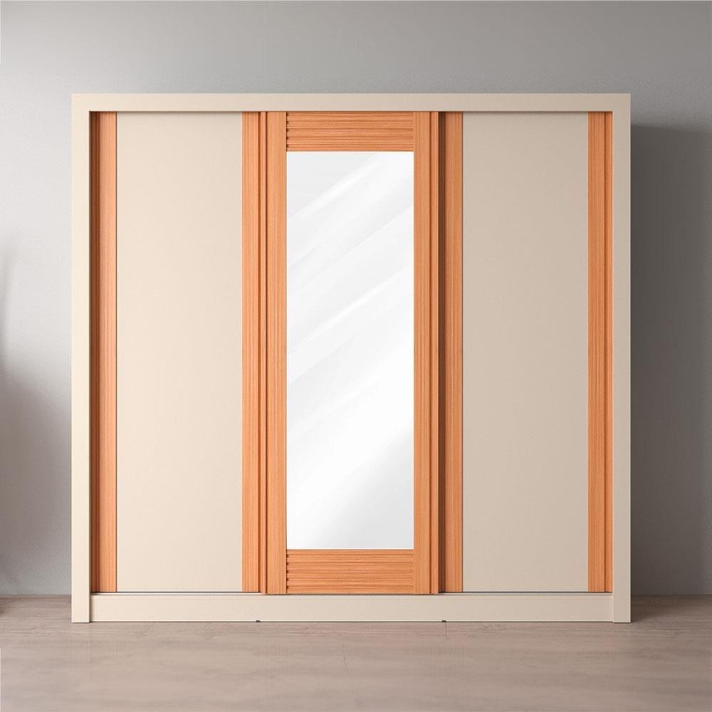 Guarda-Roupa Casal Bartira Village com 3 Portas, 4 Gavetas, Espelho e 243,1 cm de Largura - 2