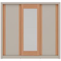 Guarda-Roupa Casal Bartira Village com 3 Portas, 4 Gavetas, Espelho e 243,1 cm de Largura