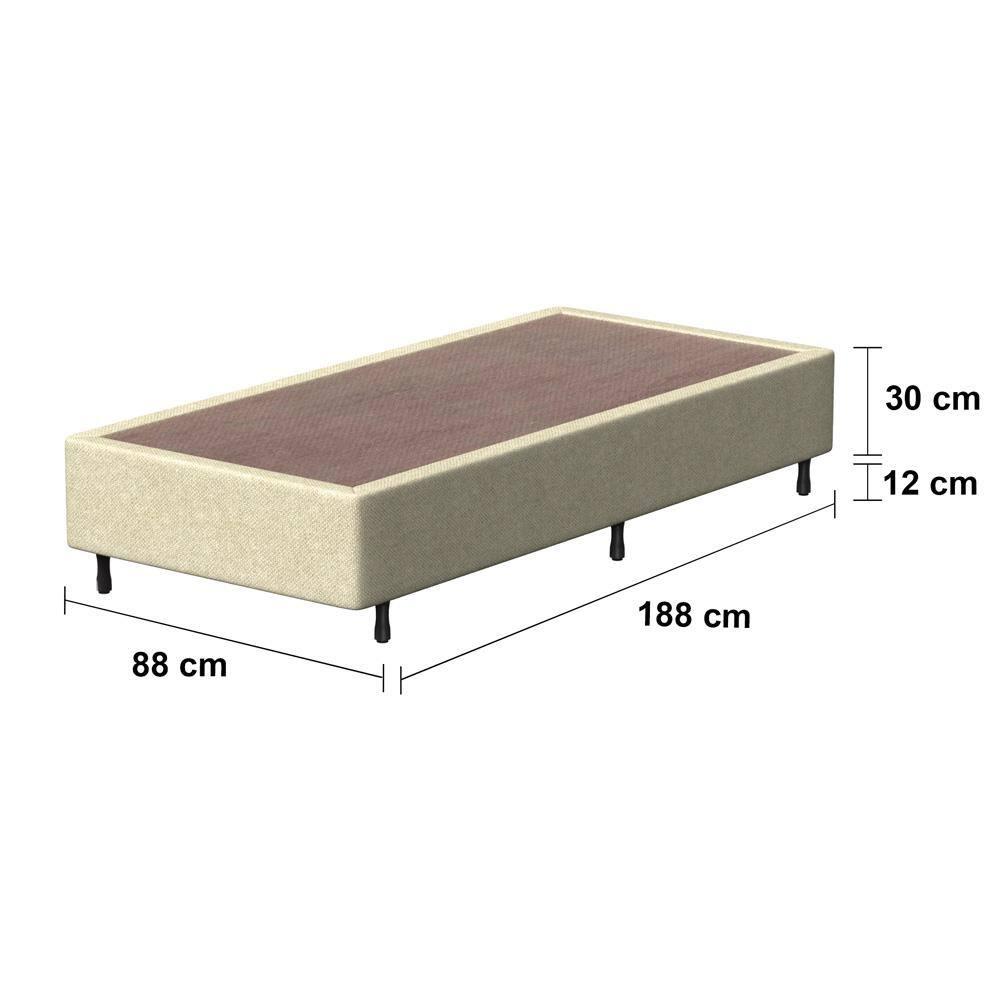 Base Box de Solteiro Probel Arezzo Revestido em Tecido Jacquard 30x188x88cm – Bege - 3