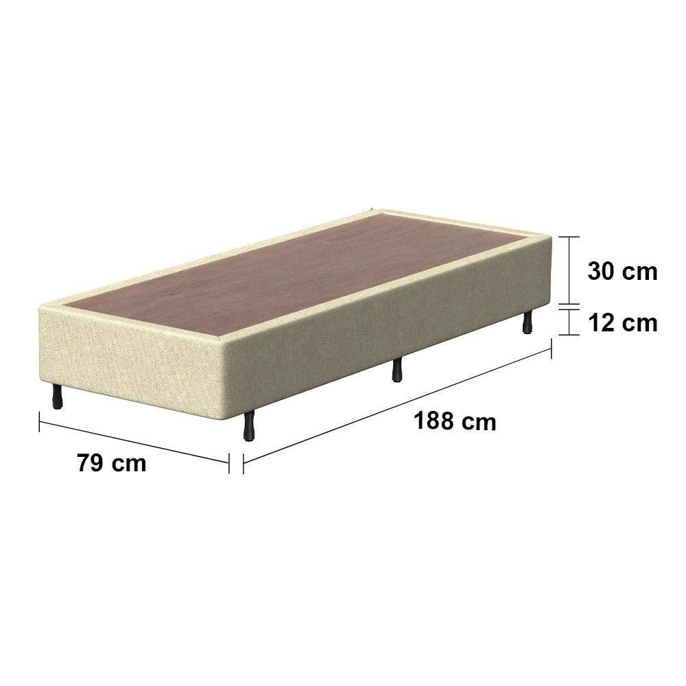 Base Box Queen Size Probel Arezzo Revestido em Tecido Jacquard 30x188x79cm - Bege - 3
