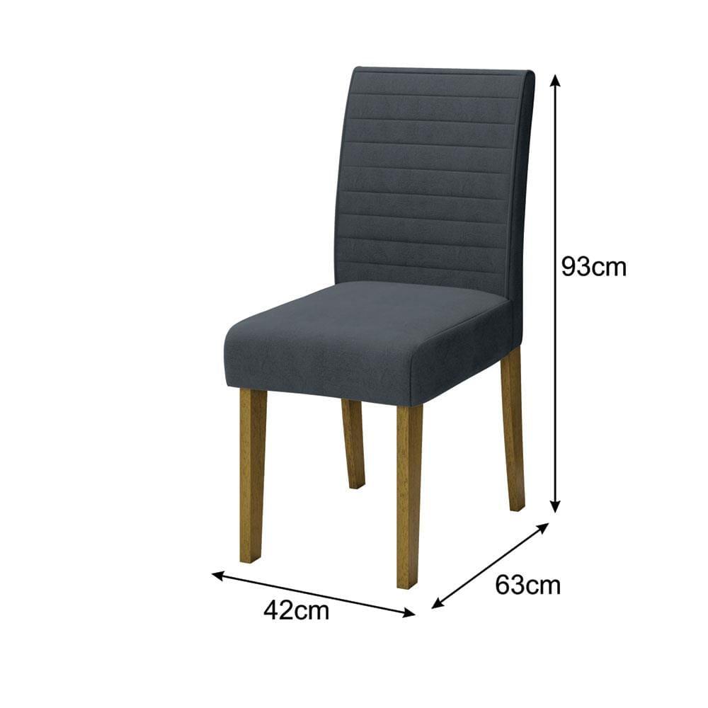 Mesa de Jantar Retangular Dobuê Creta Light 180x90cm com 6 Cadeiras Estofadas Revestidas em Tecido Veloplus - 6