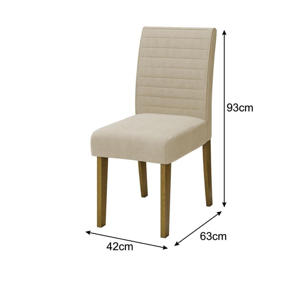 Mesa de Jantar Retangular Dobuê Creta Light 160x90cm com 6 Cadeiras Estofadas Revestidas em Tecido Veloplus - 6