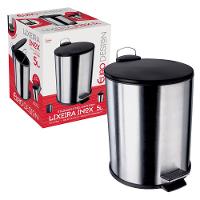 Lixeira Euro Home com Pedal LIX2287-PT em Inox e PP – 5 L - 5