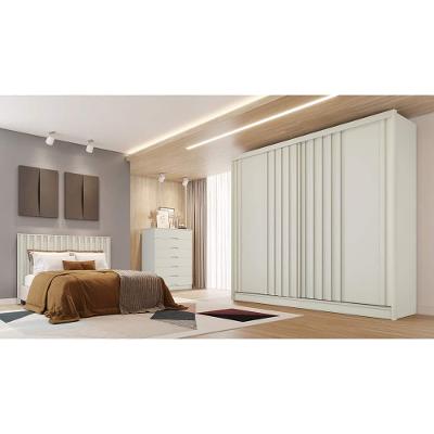 Guarda-Roupa Europa Mademarques Córdoba, 2 portas de correr, 4 gavetas e 15 prateleiras – 226 cm de Largura