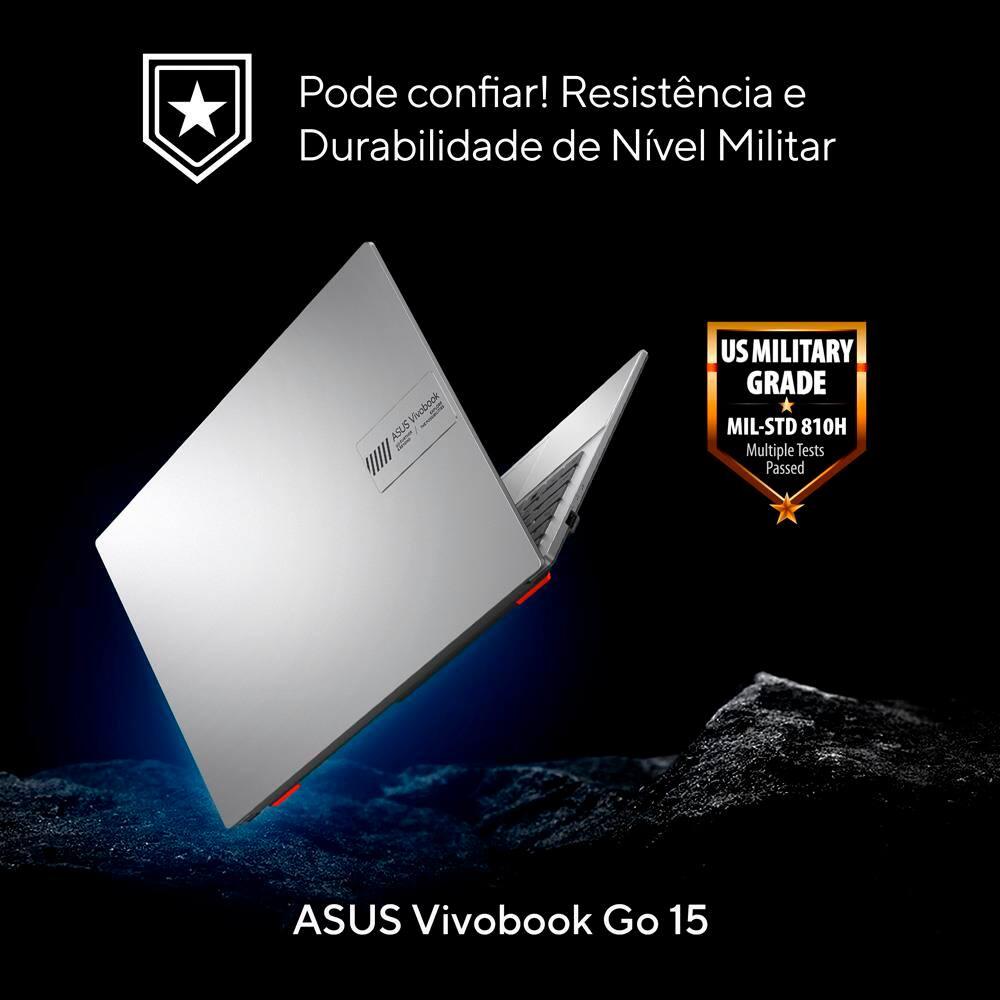 Notebook ASUS Vivobook Go 15 Intel Core i3 N305 8GB RAM 256GB SSD Tela LED Full HD 15,6” Windows 11 Home - E1504GA-NJ434W - 5