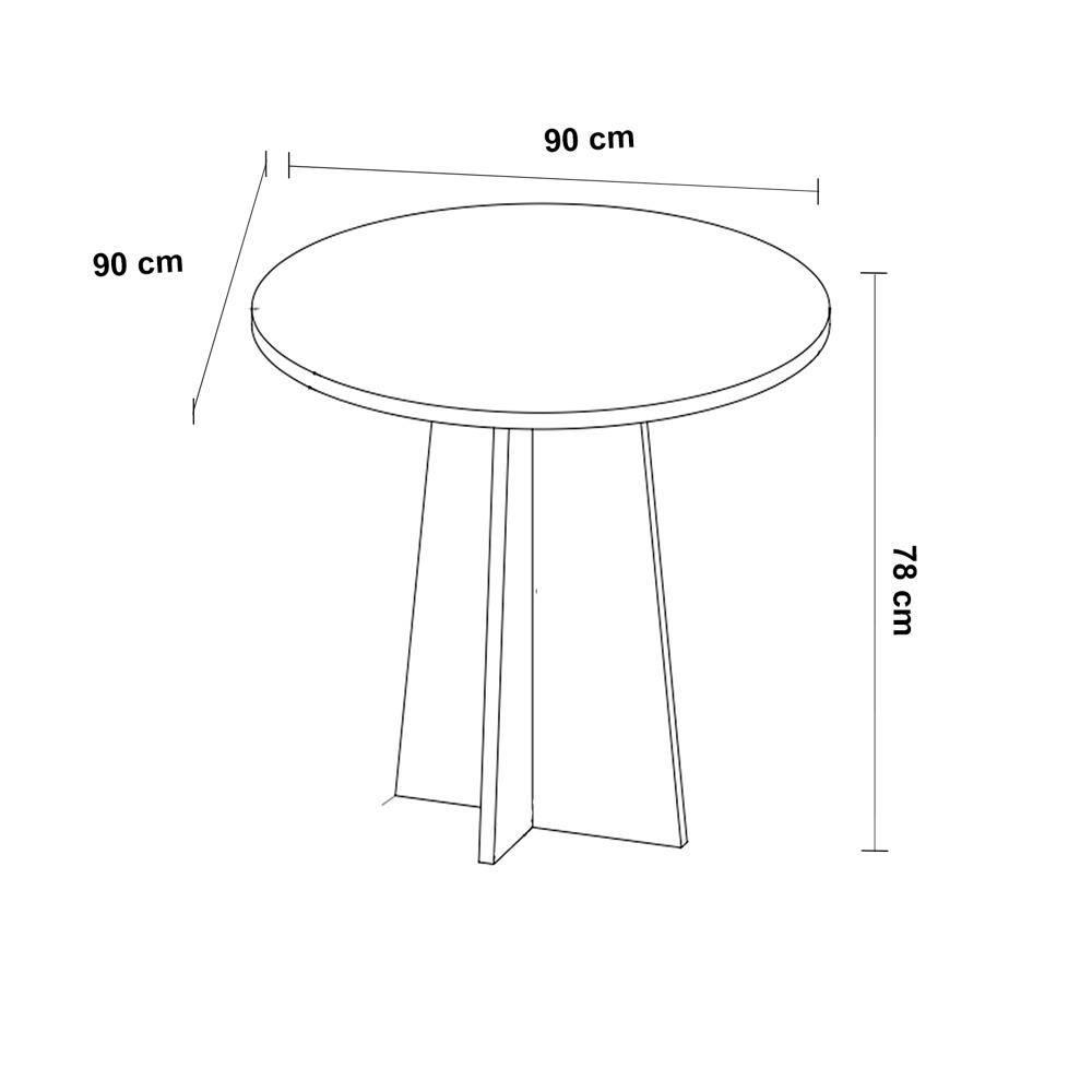 Mesa de Jantar Redonda Viero Criative com 4 Cadeiras Vênus Estofadas e Revestidas - 5