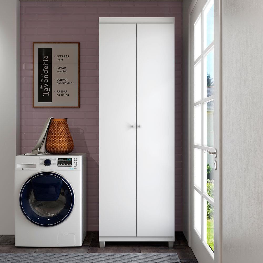 Armário Multiuso Bartira Gigante com 2 Portas e 5 Prateleiras - Branco Fosco - 1