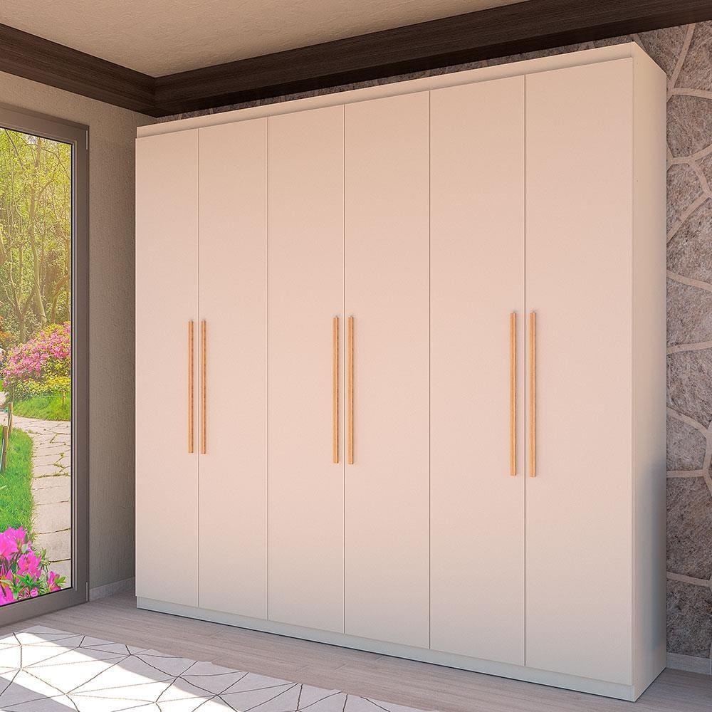 Guarda-Roupa Casal Bartira Genova com 6 Portas e 3 Gavetas - 236,7cm de largura - 1
