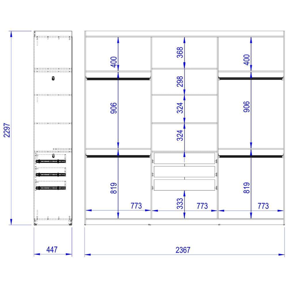 Guarda-Roupa Casal Bartira Genova com 6 Portas e 3 Gavetas - 236,7cm de largura - 7