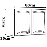 Armário Aéreo Duplo Itatiaia New Premium com 2 Portas e 1 Prateleira - 80cm de largura - 3