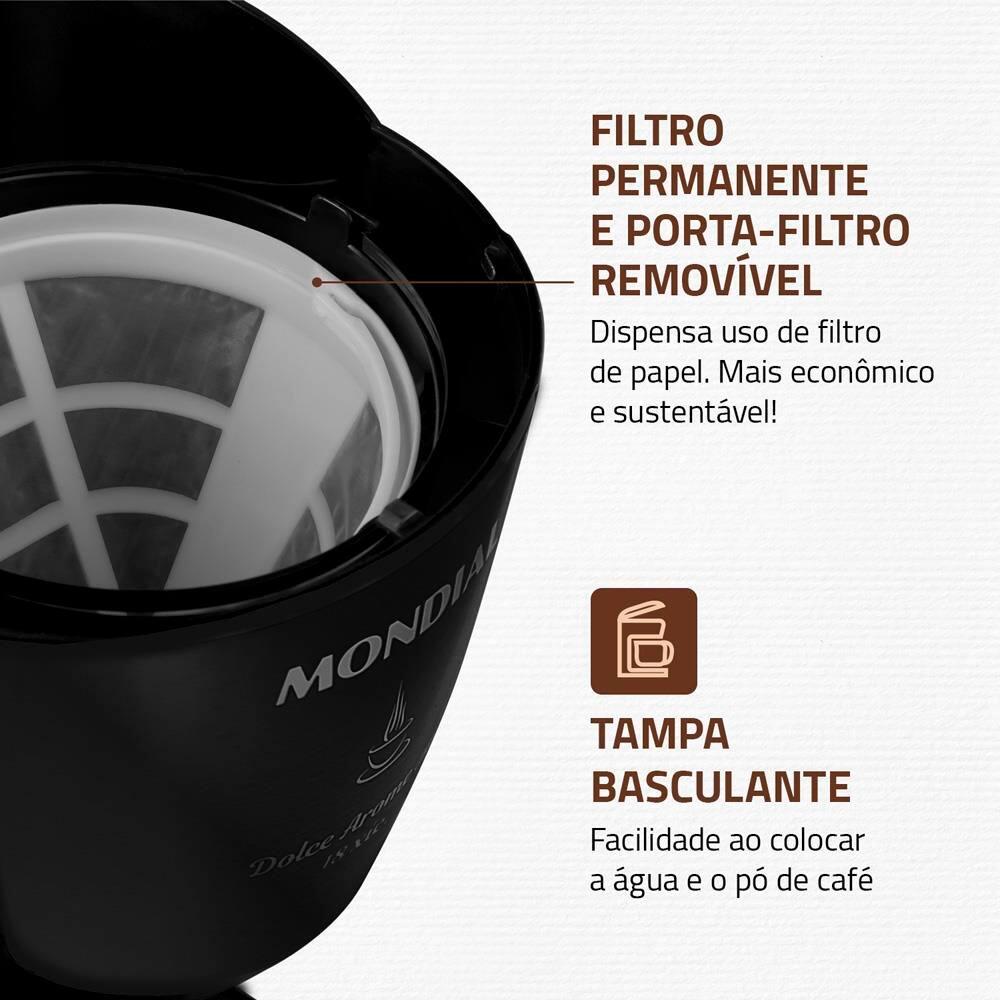 Cafeteira Elétrica Mondial Dolce Arome C-30 18 Xícaras – Preta - 4