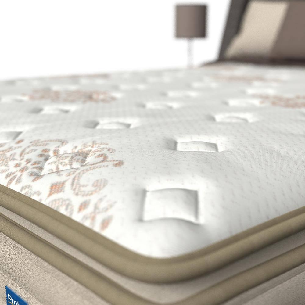 Colchão Casal Probel Guarda Costas Vitality com Pillow Super e Molas Ensacadas 30x188x138 cm - Branco/Bege - 2