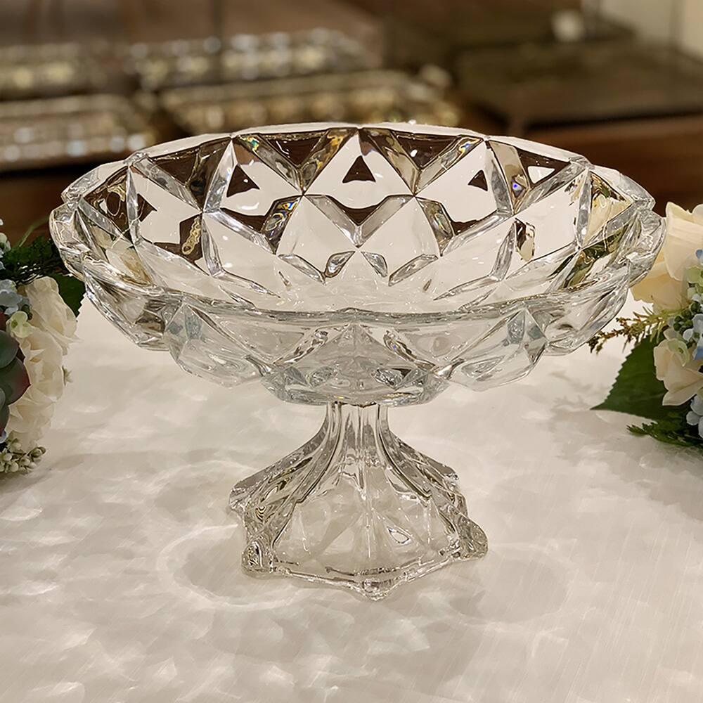 Centro de Mesa Lyor em Cristal Deli Diamond - 32,5 x 19,5cm - 3