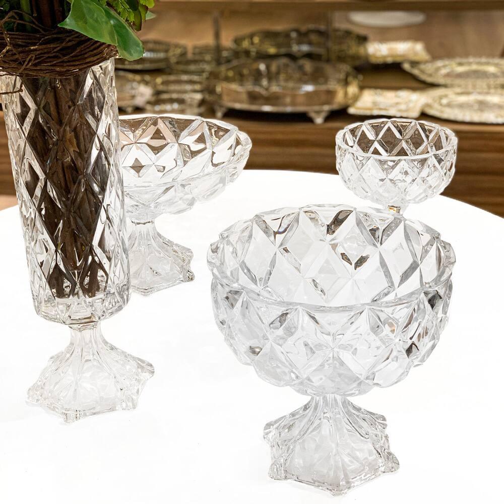 Centro de Mesa Lyor em Cristal Deli Diamond - 32,5 x 19,5cm - 4