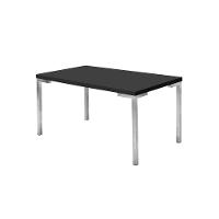 Mesa de Jantar Tubular Aço Nobre Retangular Cromada - Preta - 1