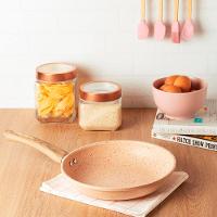 Frigideira de Indução Lyor em Alumínio com Revestimento Cerâmico Granilite Bege – 24cm - 8