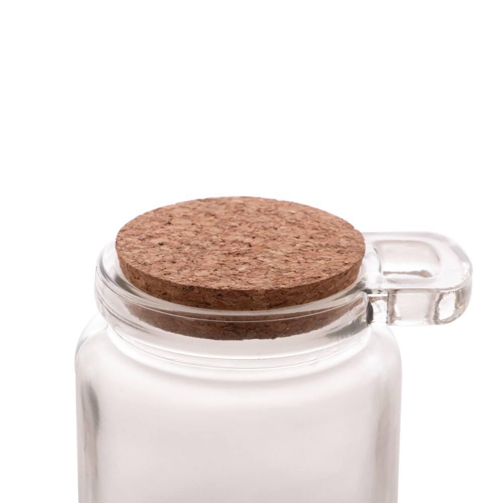 Porta Tempero de Vidro Lyor com Colher de Bambu e Tampa de Rolha – 310ml - 7