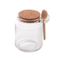 Porta Tempero de Vidro Lyor com Colher de Bambu e Tampa de Rolha – 310ml - 5