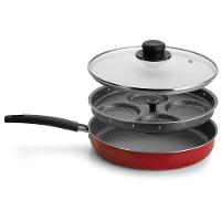 Frigideira para Ovos Poché Multiflon Antiaderente Ultra 7 Vermelha - 27 cm - 2