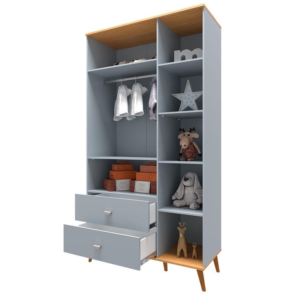 Guarda-Roupa Infantil Bartira Ternura com 3 Portas, 2 Gavetas - 106,8 cm de Largura - 4