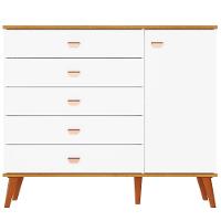 Cômoda Infantil Bartira Ternura com 5 Gavetas e 1 Porta - 106,8cm de largura - 2