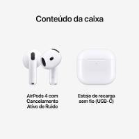 Apple AirPods 4 com Cancelamento Ativo de Ruído - Branco - 9