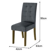 Mesa de Jantar Retangular Dobuê Dubai Light 160x90cm com 6 Cadeiras Estofadas Revestidas em Tecido Veloplus - 5