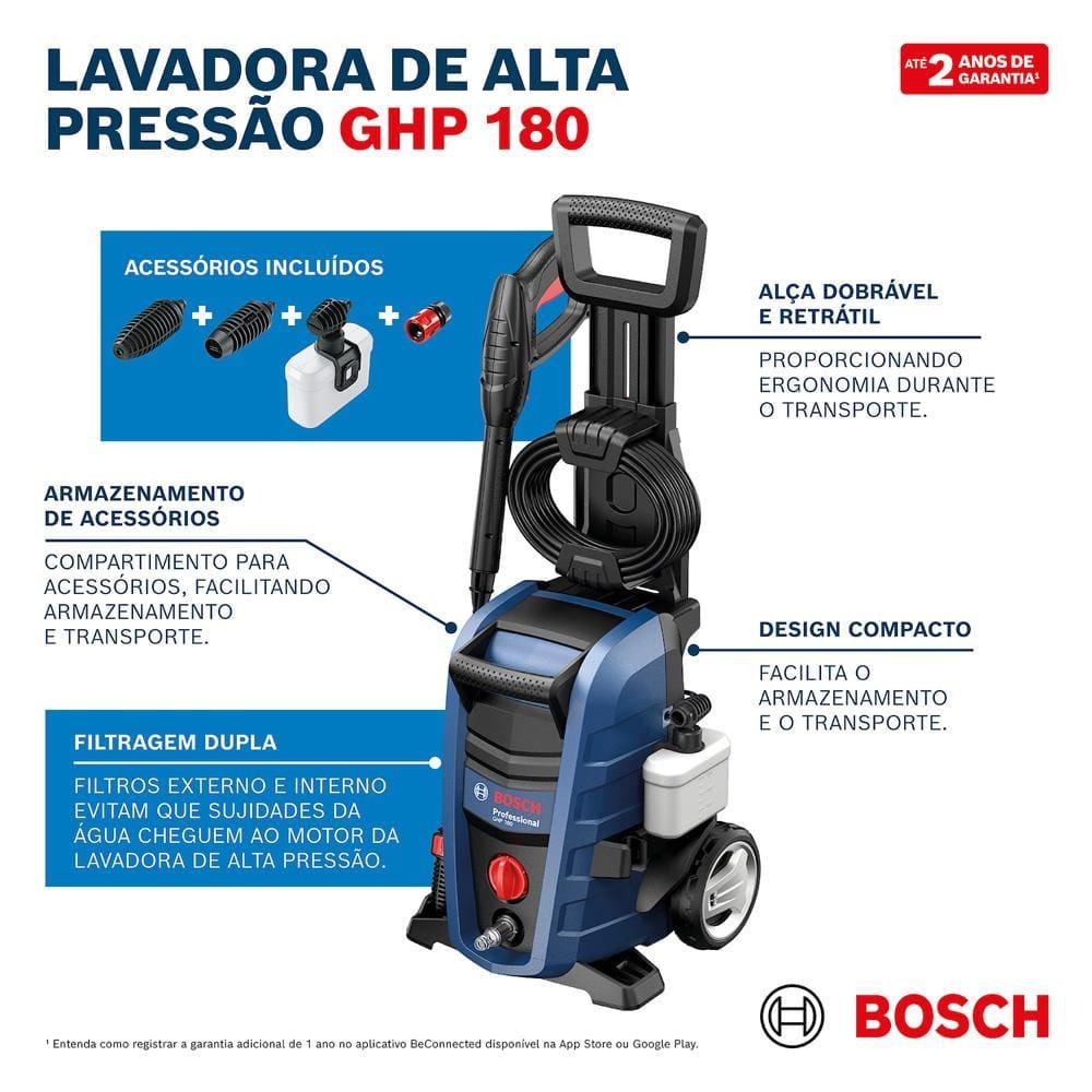 Lavadora de Alta Pressão Bosch GHP 180 PSI 1500W - 9