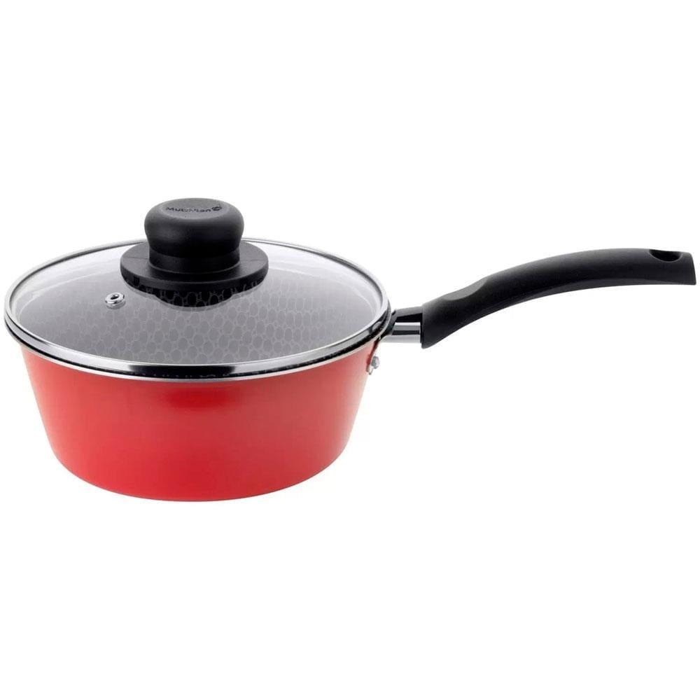 Conjunto de Panelas 4 Peças Multiflon Essencial com Revestimento Antiaderente Ultra7 e Tampas de Vidro - Vermelho - 3