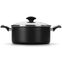 Conjunto de Panelas 5 Peças Multiflon Amora com Revestimento Antiaderente Ultra7 e Tampas de Vidro - Preto Matte