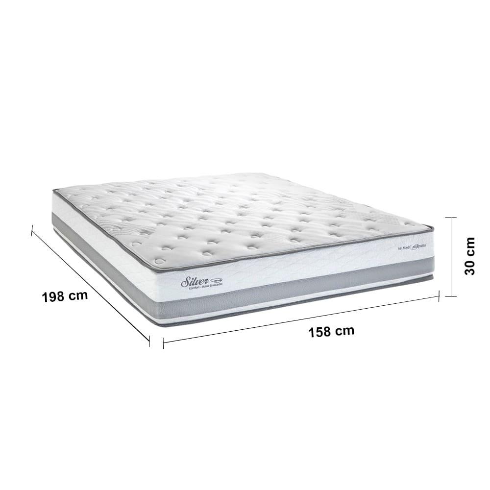 Colchão Queen Size Herval Silver com Pillow Top e Molas Ensacadas 30x158x198cm - Cinza - 5
