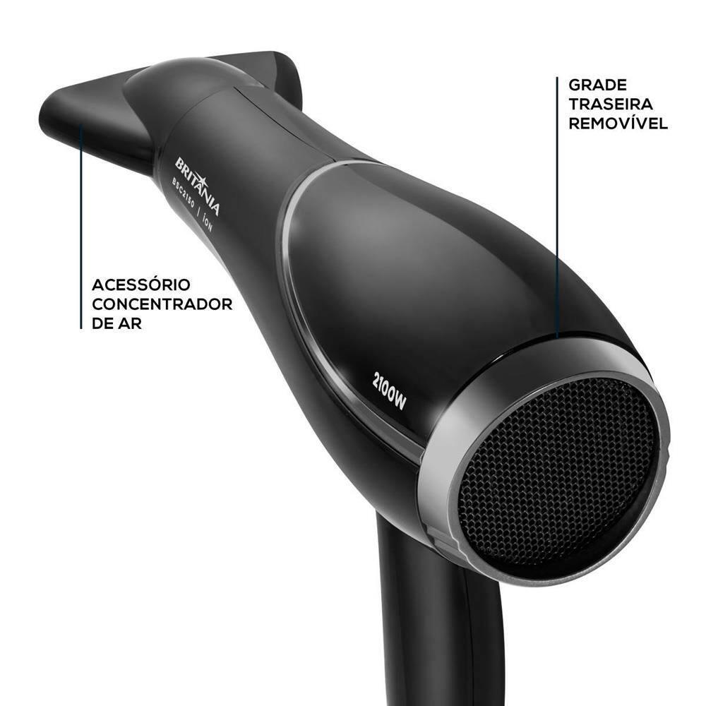 Secador de Cabelos Britânia BSC2150 com Tourmaline Íon Bivolt - 2100W - 9