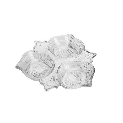 Petisqueira de Cristal Lyor Vintage com 3 Divisórias - 4x24x26cm