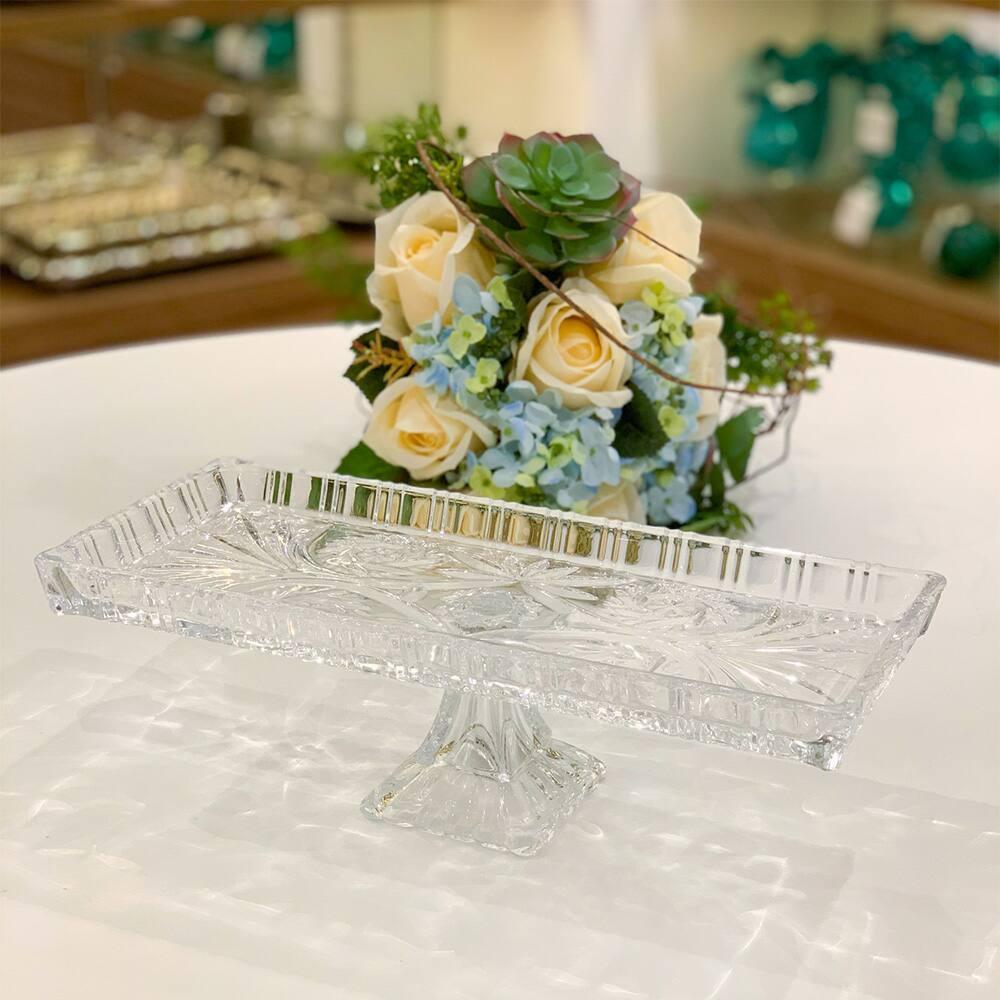 Travessa de Cristal Lyor Dragon com Pé - 10,5x15x34cm (AxLxP) - 5