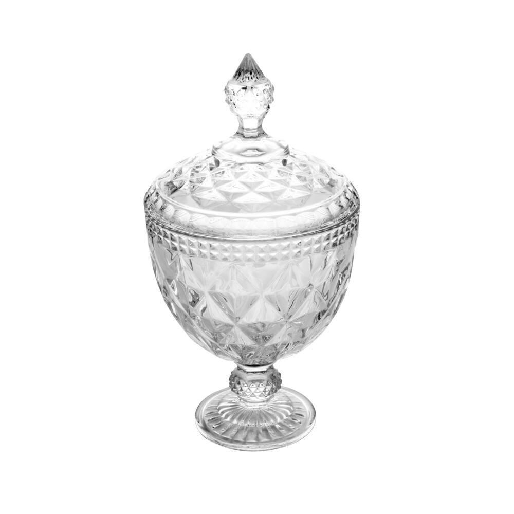 Potiche de Cristal Lyor Diamond com Pé - 28x15x15 cm (AxLxP) - 1