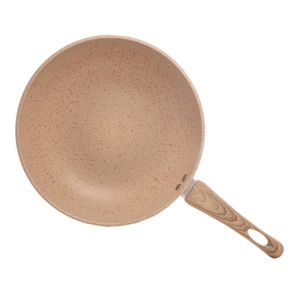 Frigideira Wok de Indução Lyor em Alumínio com Revestimento Cerâmico Granilite Bege - 28cm - 4