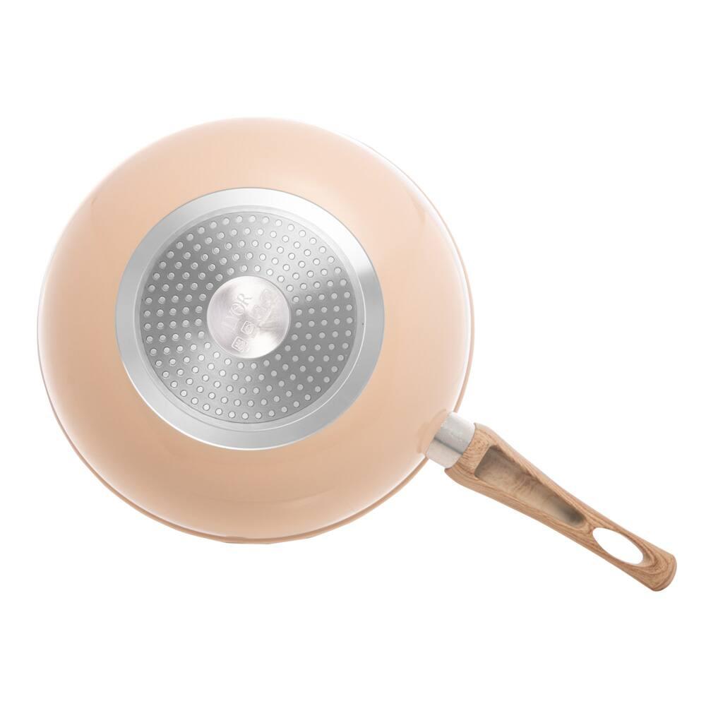 Frigideira Wok de Indução Lyor em Alumínio com Revestimento Cerâmico Granilite Bege - 28cm - 5