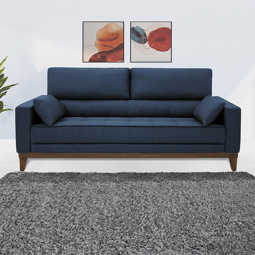 Sofá 4 Lugares Linoforte Blazer com Revestimento em Linho e 2 Almofadas Decorativas 210 cm de Largura - 1