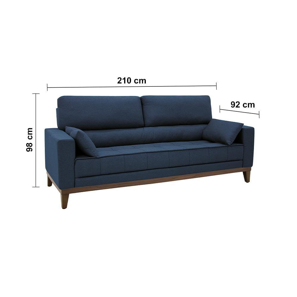 Sofá 4 Lugares Linoforte Blazer com Revestimento em Linho e 2 Almofadas Decorativas 210 cm de Largura - 4