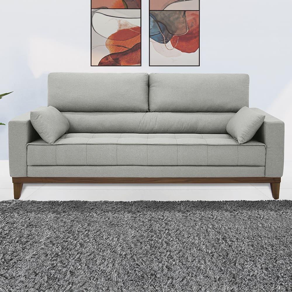 Sofá 4 Lugares Linoforte Blazer com Revestimento em Linho e 2 Almofadas Decorativas 210 cm de Largura - 1