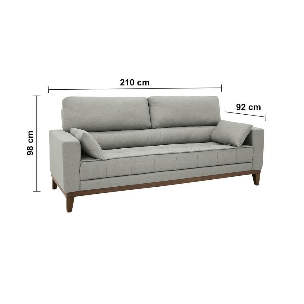 Sofá 4 Lugares Linoforte Blazer com Revestimento em Linho e 2 Almofadas Decorativas 210 cm de Largura - 4