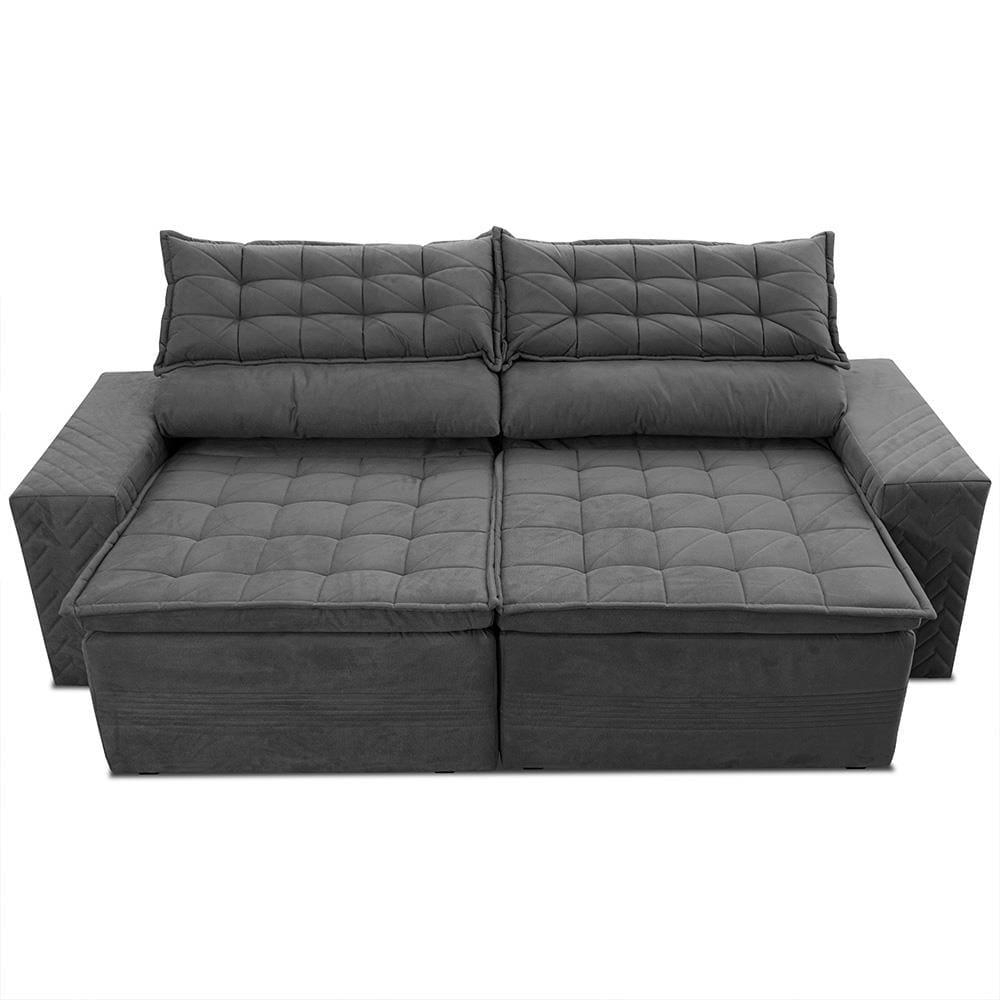 Sofá 3 Lugares Cama inBox Cielo com Assento Retrátil, Encosto Reclinável em Suede Velusoft e 200cm de Largura - 2