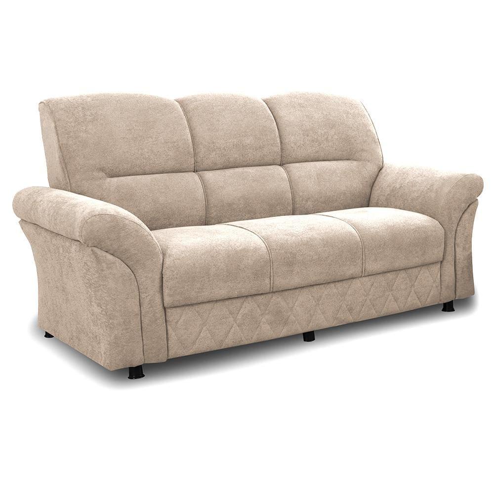 Sofá 3 Lugares Cama inBox Mourato com 187cm de Largura e Revestido em Bouclé - 3