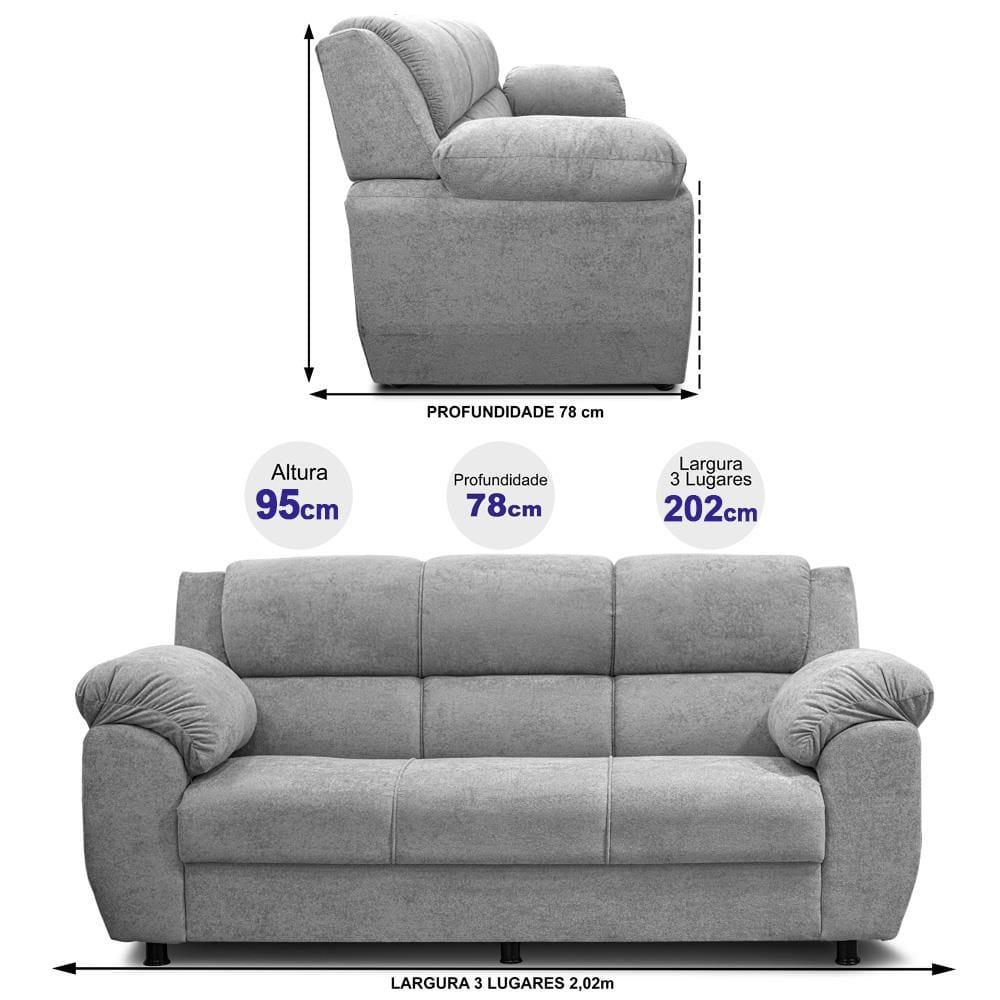 Sofá 3 Lugares Cama inBox Paris com 202cm de Largura e Revestido em Bouclé - 6