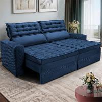 Sofá 4 Lugares Cama inBox Cielo com Assento Retrátil, Encosto Reclinável em Suede Velusoft e 230cm de Largura - 1