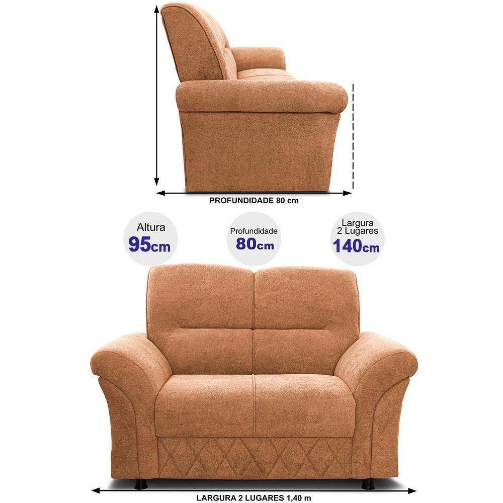 Sofá 2 Lugares Cama inBox Mourato com 140cm de Largura e Revestido em Bouclé - 6