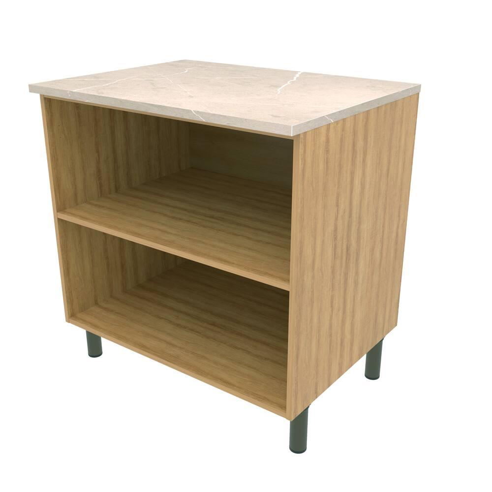 Balcão Bartira Cristal em MDP com 2 Portas e 1 Prateleira, 80,1 cm de largura - Lâmina de Mel/Azul Royal - 2