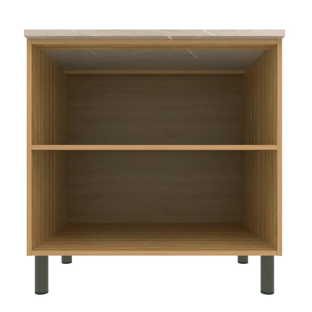 Balcão Bartira Cristal em MDP com 2 Portas e 1 Prateleira, 80,1 cm de largura - Lâmina de Mel/Azul Royal - 4