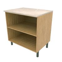 Balcão Bartira Cristal em MDP com 2 Portas e 1 Prateleira, 80,1 cm de largura - Lâmina de Mel/Azul Royal - 2