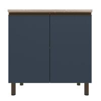 Balcão Bartira Cristal em MDP com 2 Portas e 1 Prateleira, 80,1 cm de largura - Lâmina de Mel/Azul Royal - 3